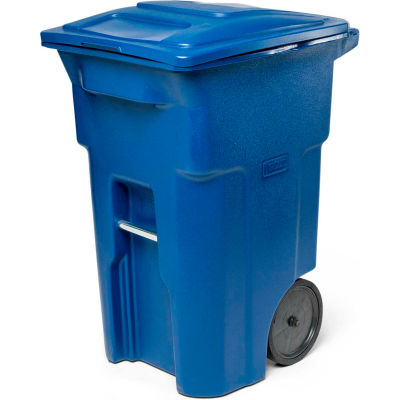 Toter Heavy Duty Two-Wheel Trash Cart, 64 Gallon Blue - ANA64-00BLU ...