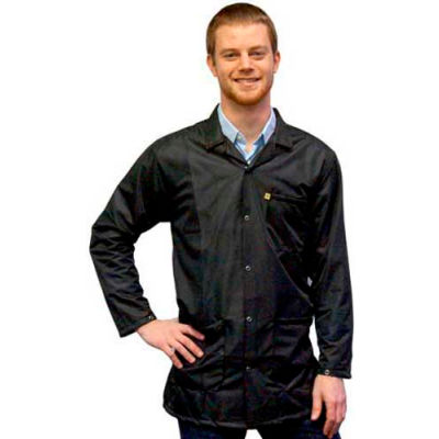 Transforming Technologies ESD 3/4 Length Jacket, Snap Cuff, Black, X-Small