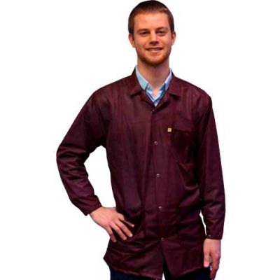 Transforming Technologies ESD 3/4 Length Jacket, Snap Cuff, Maroon, Large