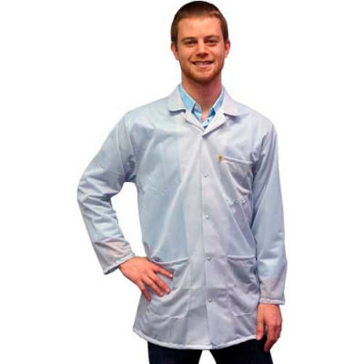 Transforming Technologies ESD 3/4 Length Jacket, Snap Cuff, White, 4XL