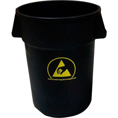 Transforming Technologies 44 Gallon Anti-Static Waste Basket, Black - WBAS180