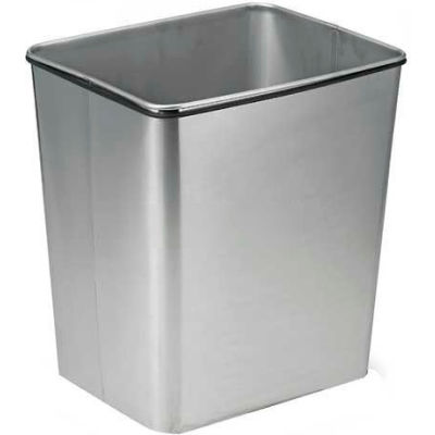 Transforming Technologies ESD Stainless Steel Wastebasket 28 Quart WBAS28-MET