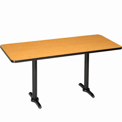 Interion® Restaurant & Lunchroom Bar Height Table, 72"Lx30"Wx42"H, Oak