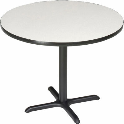 Interion® 42" Round Restaurant & Lunchroom Bar Height Table, Gray