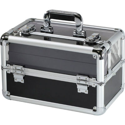 TZ Case Beauty Makeup Case with See-Through Lid AB-116T S -14-1/2"L x 8-1/4"W x 9-1/4"H - Silver