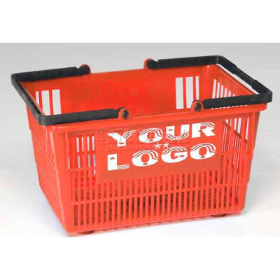 Good L ® Tall Plastic Shopping Basket with Plastic Handle 19 Liter 16"L x 12"W x 10"H, Emerald - Pkg Qty 12