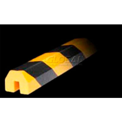 Knuffi Shelf Bumper Guard, Type BB, 196-3/4"L x 1-1/2"W x 1-1/2"H, Black & Yellow, 60-6820