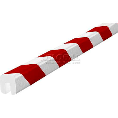Knuffi Shelf Bumper Guard, Type G, 196-3/4"L x 1-1/16"W x 1-1/4"H, Red & White, 60-6760-2
