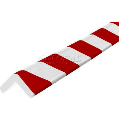 Knuffi Corner Bumper Guard, Type H, 196-3/4"L x 1-7/8"W x 1-7/8"H, Red & White, 60-6770-2