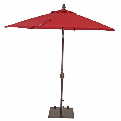 TrueShade® 9' Garden Parasol Umbrella - Push Button Tilt and Crank - Jockey Red