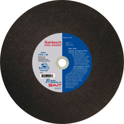 United Abrasives - Sait 24033 Cut Off Wheel Type 1 Steelworker 12" x 3/32" x 1" Ceramic - Pkg Qty 10