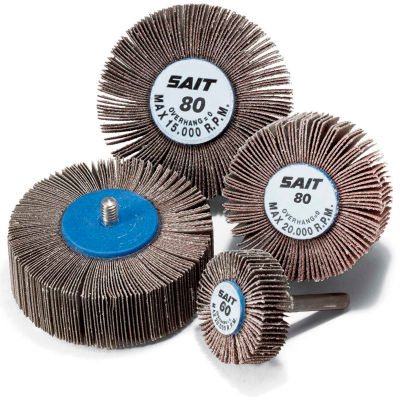 United Abrasives - Sait 70025 2A Flap Wheel 1-1/2" x 1/2" x 1/4" 60 Grit Aluminum Oxide - Pkg Qty 10