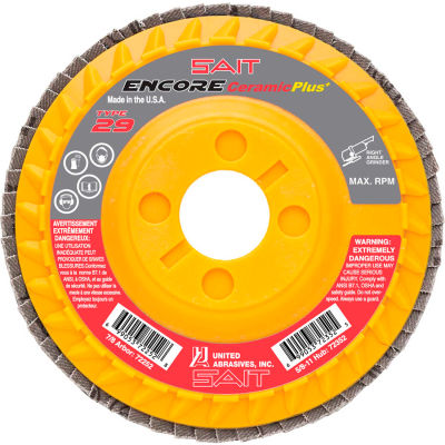 United Abrasives - Sait 72259 Encore Flap Disc Type 29 5 " x 7/8" 80 Grit Ceramic - Pkg Qty 10