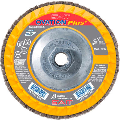 United Abrasives - Sait 72311 Ovation Flap Disc T27 5-1/2"x 5/8-11" 120 Grit Zirconium - Pkg Qty 10