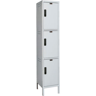 Hallowell UELBP1588-3PL Laptop/Backpack Locker, 15x18x24, 3 Tier, 1 Wide, Unassembled - Light Gray