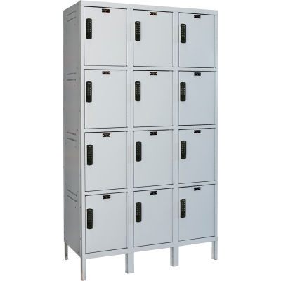 Hallowell UELBP3588-4PL Laptop/Backpack Locker, 45x18x18, 4 Tier, 3W, Unassembled - Light Gray
