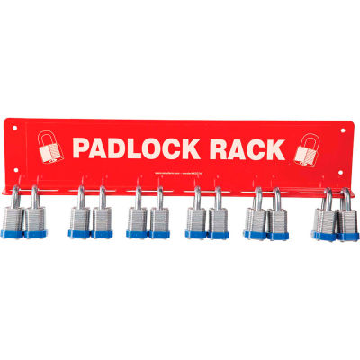 Accuform KCC716 Padlock Shelf Rack, 24-36 Padlock Capacity, Steel
