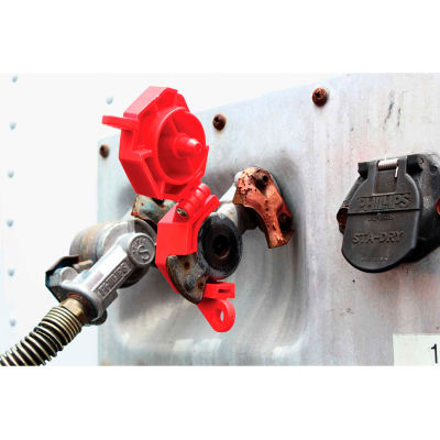 Accuform KDD477 Stopout® Trailer-Lock Glad Hand Lockout, Plastic