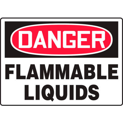 Accuform MCHG102VP Danger Sign, Flammable Liquids, 14"W x 10"H, Plastic