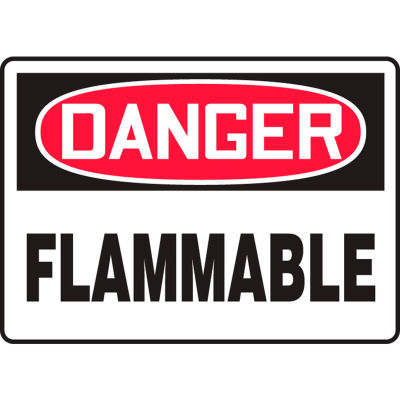Accuform MCHL228VP Danger Sign, Flammable, 10"W x 7"H, Plastic