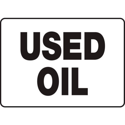 Accuform MCHL516VP Chemicals & HazMat Sign, Used Oil, 14"W x 10"H, Plastic