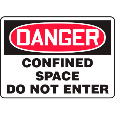 Accuform MCSP006VA Danger Sign, Confined Space Do Not Enter, 10"W x 7"H, Aluminum