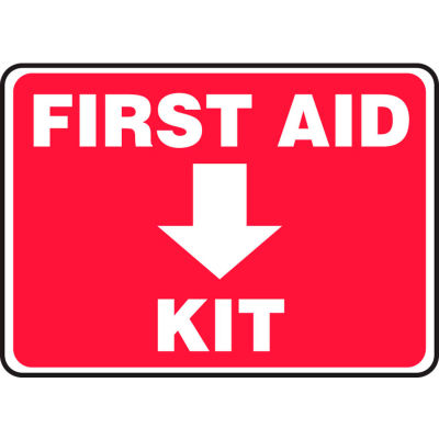 Accuform MFSD506VP First Aid Kit Sign, 10"W x 7"H, Plastic