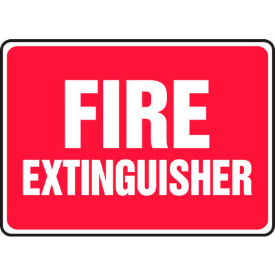 Accuform MFXG588VS Fire Extinguisher Sign, 14"W x 10"H, Adhesive Vinyl