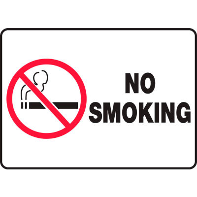 Accuform MSMK948VS No Smoking (Graphic) Sign, 14"W x 10"H, Adhesive Vinyl