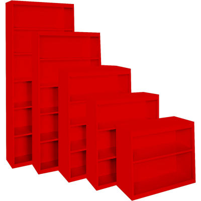 Steel Cabinets USA All-Welded Bookcase, 36"Wx18"Dx42"H, Red