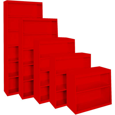 Steel Cabinets USA All-Welded Bookcase, 36"Wx13"Dx52"H, Red