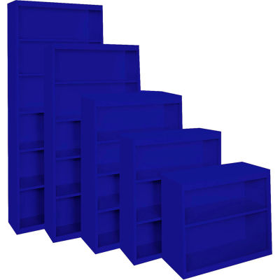 Steel Cabinets USA Bookcase All-Welded 36"Wx18"Dx52"H Blue