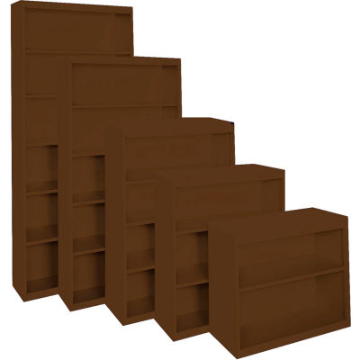 Steel Cabinets USA BCA-367218-WAL Bookcase All-Welded 36"Wx18"Dx72"H Walnut