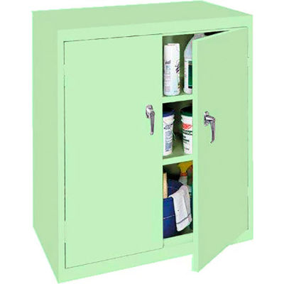 Steel Cabinets USA Counter High Storage Cabinet All-Welded 36"Wx18"Dx42"H Pastel Green