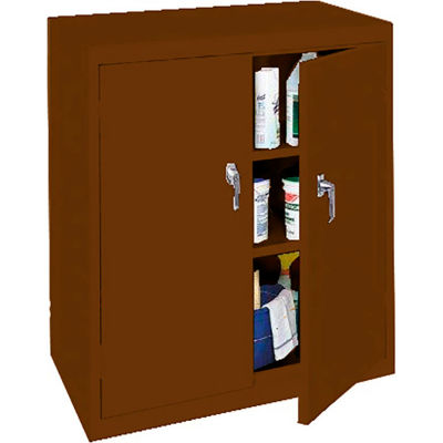 Steel Cabinets USA Counter High All-Welded Storage Cabinet, 36"Wx18"Dx42"H, Walnut
