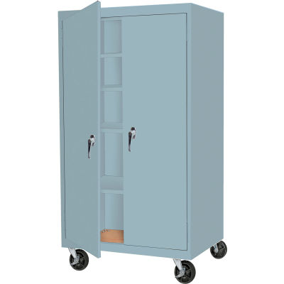 Steel Cabinets USA MAAH-3624RB-DB Mobile Cabinet All-Welded 36"Wx24"Dx60"H Denim Blue