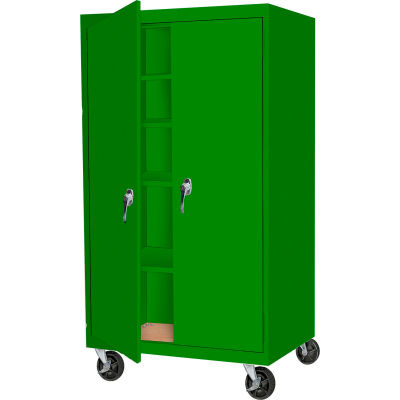 Steel Cabinets USA MAAH-3624RB-L-GRN Mobile Cabinet All-Welded 36"Wx24"Dx60"H Leaf Green