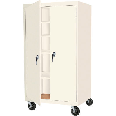 Steel Cabinets USA Mobile All-Welded Cabinet, 48"Wx24"Dx72"H, White