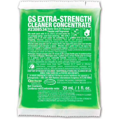 Stearns GS Extra-Strength Cleaner Concentrate - 1 oz Packs, 144 Packs/Case - 2308534