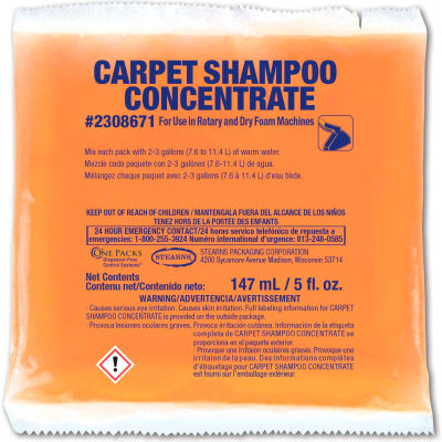 Stearns Carpet Shampoo Concentrate - 5 oz Packs, 36 Packs/Case - 2308671
