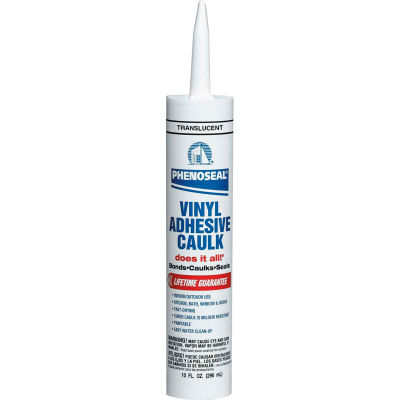 PHENOSEAL® Does It All® Vinyl Adhesive Caulk - 10 oz., Transluscent - 5113600006 - Pkg Qty 12
