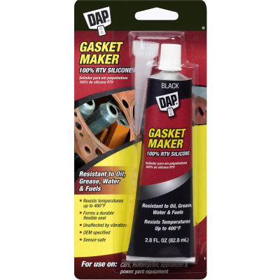 DAP® Gasket 100% RTV Silicone Rubber Sealant - 2.8 oz., Black - 7079800754 - Pkg Qty 6