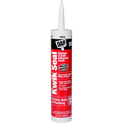DAP® KWIK SEAL® Kitchen & Bath Adhesive Caulk - 10.1 oz., White - 7079818032 - Pkg Qty 12