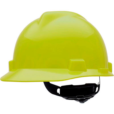 MSA V-Gard® Slotted Cap With Fas-Trac III Suspension, Hi-Viz Yellow - Pkg Qty 20