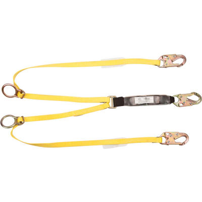 Workman® 6' Lanyard, Twin Leg, Tie Back/Snap Hook, 10072473