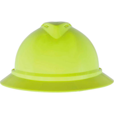 MSA V-Gard® 500 Hat Vented 6-Point Fas-Trac III, Hi-Viz Yellow-Green - Pkg Qty 20