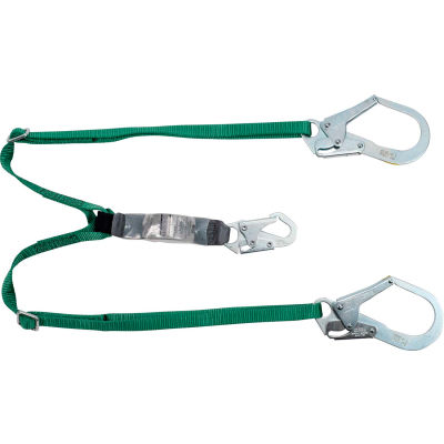 V-Series® 10188101 Standard Twin-Leg Adjustable Lanyard, 6',36Cl Large Snaphooks