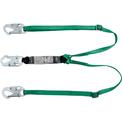 V-Series® 10190399 Standard Twin-Leg Adjustable Lanyard,6',36C SM Snaphooks,LT Weight Worker