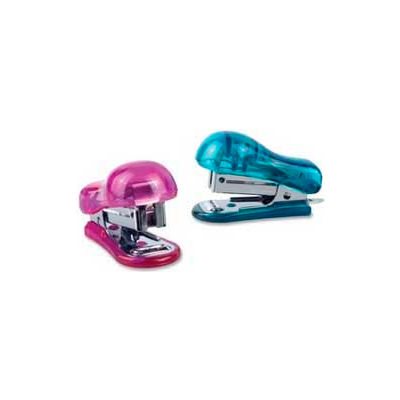 Baumgartens® Translucent Plastic Mini Stapler, Assorted Colors, 1 Each
