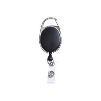Baumgartens® Quick Clip ID Card Reel, 30" Cord, Black